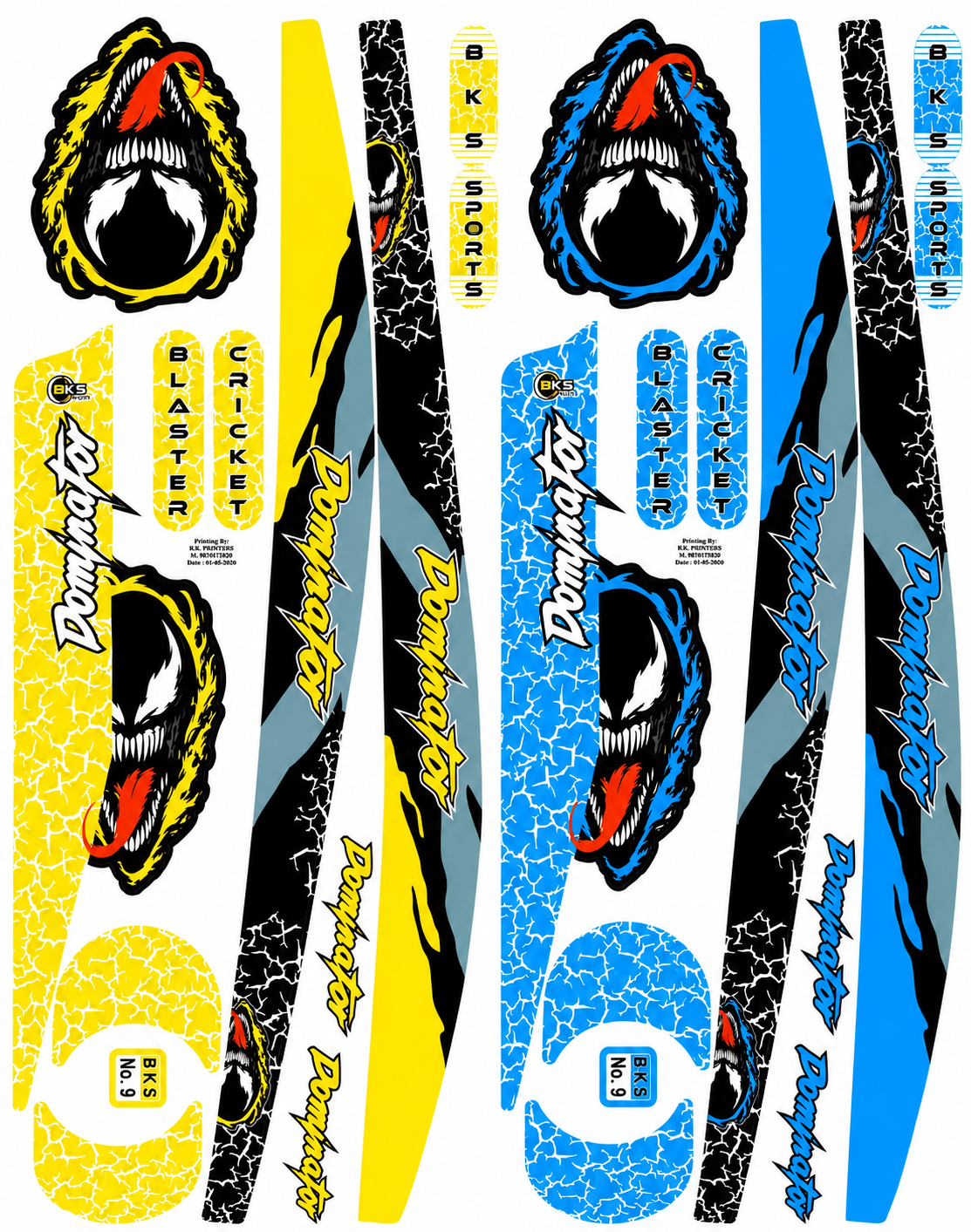 Cricket bat stickers (2)